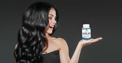 Catalase Supplement 10,000 with Saw Palmetto, Biotin, Fo-Ti, PABA - Hair Supplements for Strong Hair - 60 Capsules