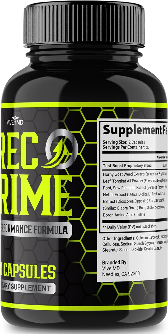 Erec Prime Official Formula with Saw Palmetto & Horny Goat Weed for Maximum Male Performance - Erecprime Reviews Dietary Supplement - Erecprime Pills for High Performance (3 Pack)