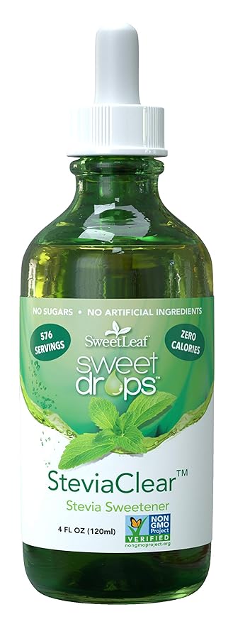 SweetLeaf SteviaClear Sweet Drops - Stevia Liquid Drops Sweetener, Pure Stevia Drops with No Bitter Aftertaste, Liquid Sugar Alternative, Zero Calorie, Keto Food, Non-GMO SweetLeaf Stevia, 4 Fl Oz (Pack of 2)