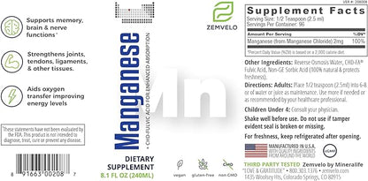 Liquid Ionic Manganese Supplement | Joint, Energy, Muscle Support | Women's Health | Men's Health | Adult Supplement for Healthy Aging