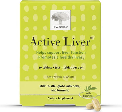 NEW NORDIC Active Liver | Daily Liver Supplement | Milk Thistle, Artichoke & Turmeric | for Men and Women | 30 Count (Pack of 1)