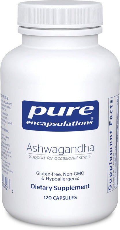 Pure Encapsulations Ashwagandha - 500 mg Ashwagandha Extract - Metabolism & Stress Support - Immune Support - GMO Free & Vegan - 120 Capsules