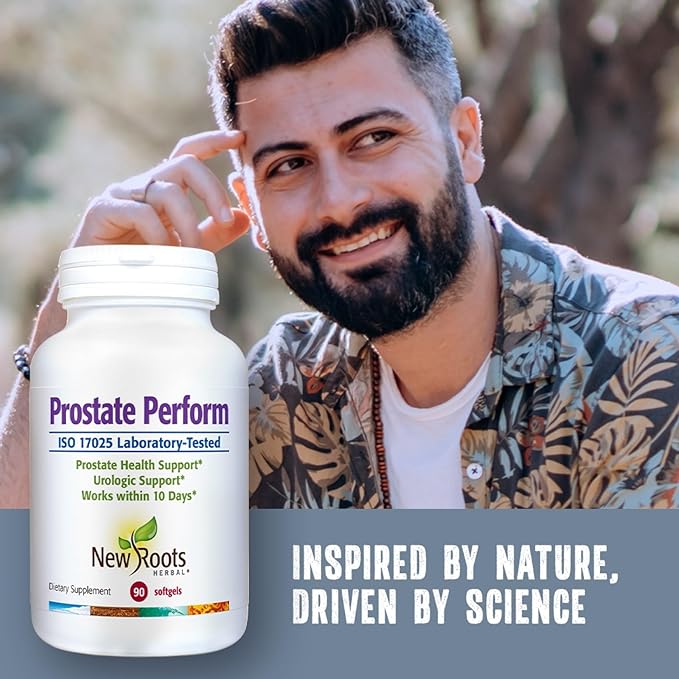 New Roots Herbal Prostate Perform Supplement (90 Softgels) Saw Palmetto with Vitamins & Zinc