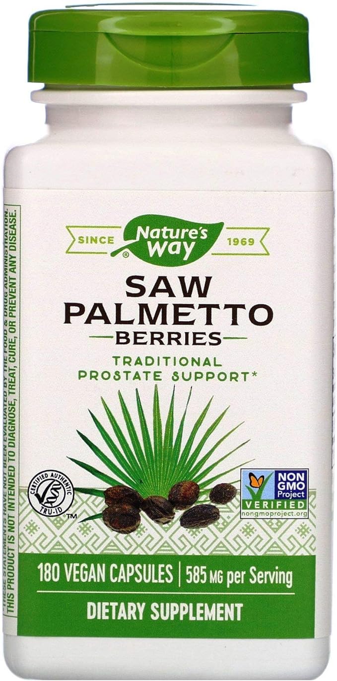 Nature's Way 585 mg Saw Palmetto Berries Capsules, 180 Count (2 Pack)