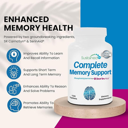 Complete Memory Support Supplement for Brain Health, Enhanced Memory Recall & Cognitive Performance, Clinically Proven | Sustained Release Beta-Alanine & SerinAid Phosphatidylserine