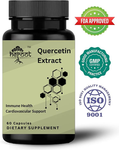 Quercetin Extract Capsules Non-GMO,Gluten-Free, Vegetarian Supports Overall Health Strength Energy (60 capsules)