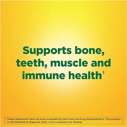 Nature Made Vitamin D3, 100 Tablets, Vitamin D 1000 IU (25 mcg) Helps Support Immune Health, Strong Bones and Teeth, & Muscle Function, 125% of the Daily Value for Vitamin D in One Daily Tablet