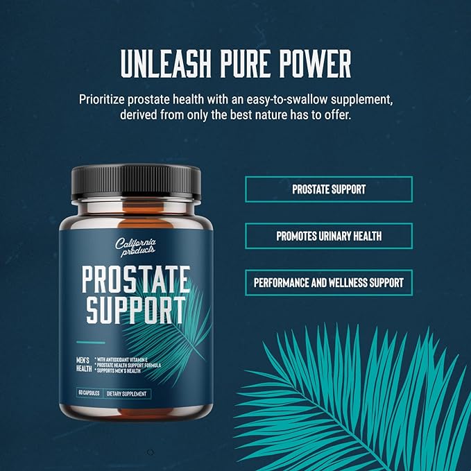 Prostate Support Prostate Supplement For Men A Natural Formula Saw Palmetto with Vitamin E, Amino Acids, Pygeum and 100% Pure and Reduce Symptoms of Frequent Urination & Hair Loss