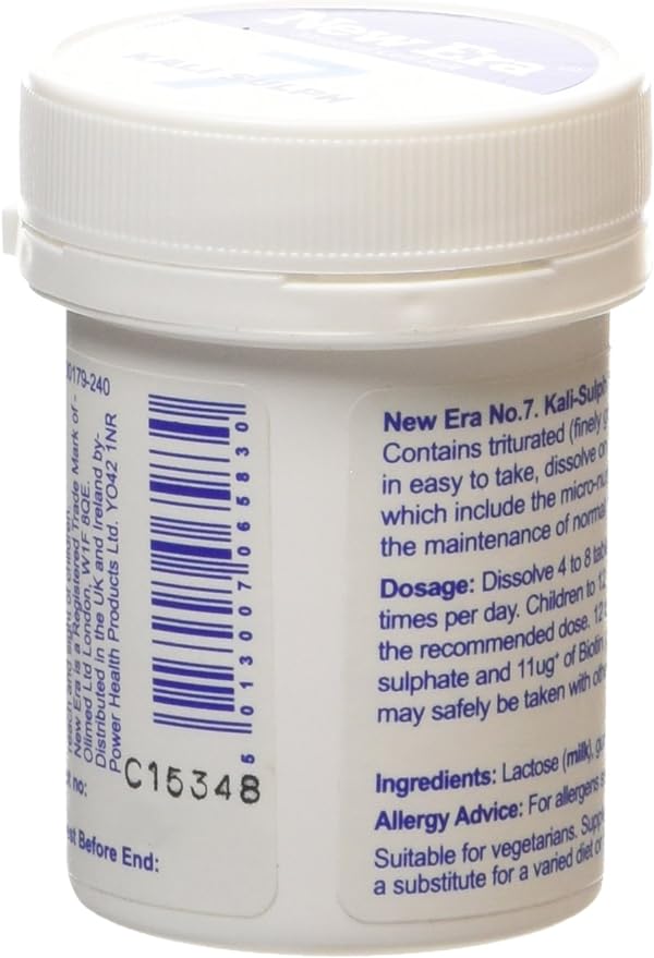 New Era No 7 Kali Sulph Mineral Cell Salt (TISSUE SALT) 240 Tablets