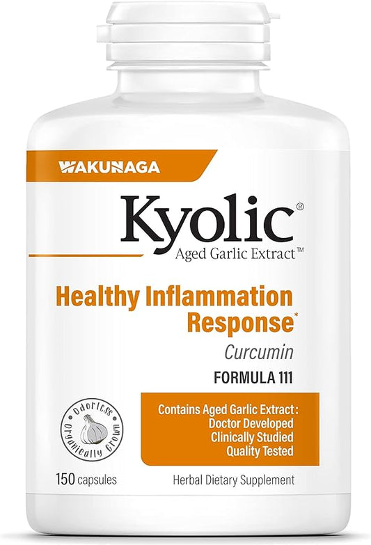 Kyolic Aged Garlic Extract Formula 111, Healthy Inflammation Response, 150 Capsules (Packaging May Vary)