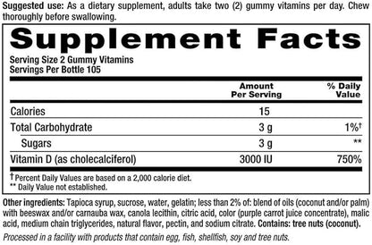 vitafusion Vitamin D3 3000 IU, 210 Adult Gummies