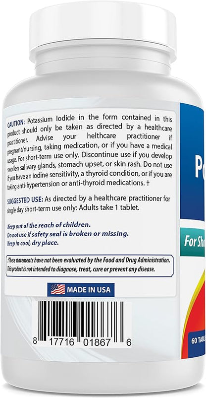 Best Naturals Potassium Iodide 65 mg - Dietary Supplement, 60 Tablets (60 Count (Pack of 1)) (6)