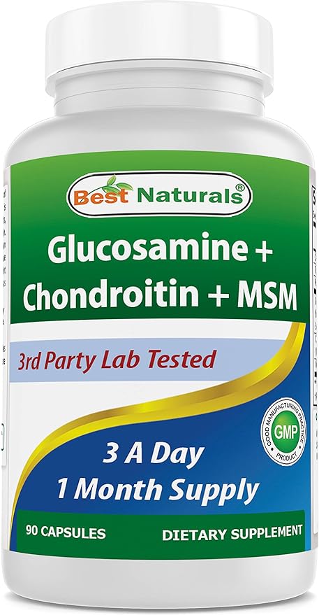 Best Naturals, Glucosamine Chondroitin MSM Supplements, 2600 mg per Serving, 90 Capsules (90 Count (Pack of 1))