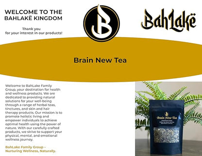 Brain New Tea - Mental Clarity, Supplements for Memory & Focus Boost, Nootropic, Brain Fog Relief with Bacopa, Yerba Mate, Rhodiola Rosea, Gingko Biloba, Gotu Kola, Reishi.