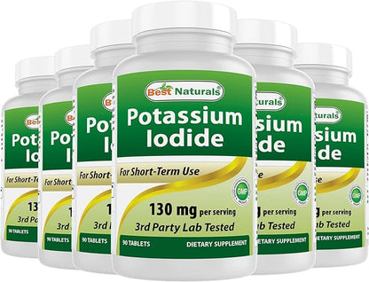 Best Naturals Potassium Iodide 130 mg per Serving - Dietary Supplement, 90 Tablets (6)