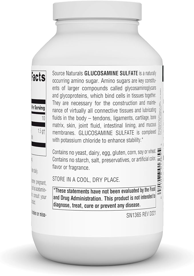 Source Naturals Glucosamine Sulfate, Sodium-Free Powder for Joint Support - 16 oz Powder