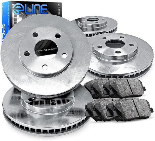 R1 Concepts Front Rear Brakes and Rotors Kit |Front Rear Brake Pads| Brake Rotors and Pads| Ceramic Brake Pads and Rotors |fits 2014-2015 Mercedes-Benz CLA250