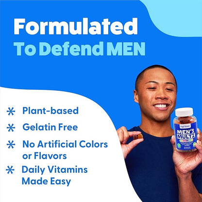 Feel Great Vitamin Co. Men's Multivitamin Gummies, Packed with Vitamin A, B-6, B-12, Biotin, C, D3, E, Iodine, Folic Acid, Zinc. Made in The USA. 45 Day Supply