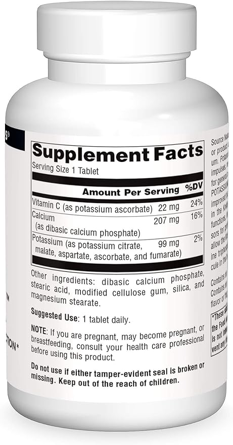 Source Naturals Ultra Potassium 99 mg Maintains Muscle & Nerve Function - Dietary Supplement - 200 Tablets