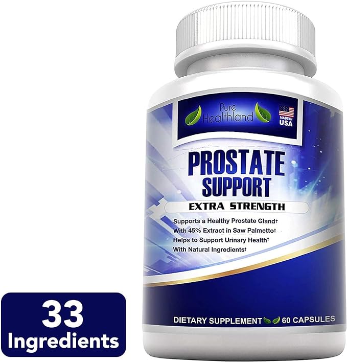 Stop Frequent Urination! The Most Complete Super Prostate Health Support Supplement Pills Formula for Men with 33 Natural Ingredients Including 45% Saw Palmetto Extract. Best for Men's Urinary Health