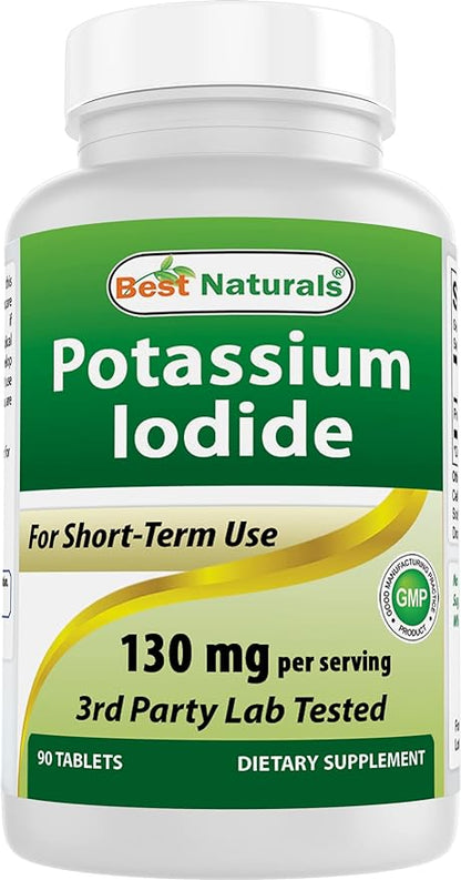 Best Naturals Potassium Iodide 130 mg per Serving - Dietary Supplement, 90 Tablets (6)