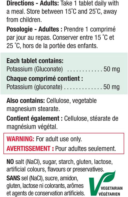 Jamieson Potassium 50 mg, 100 tablets