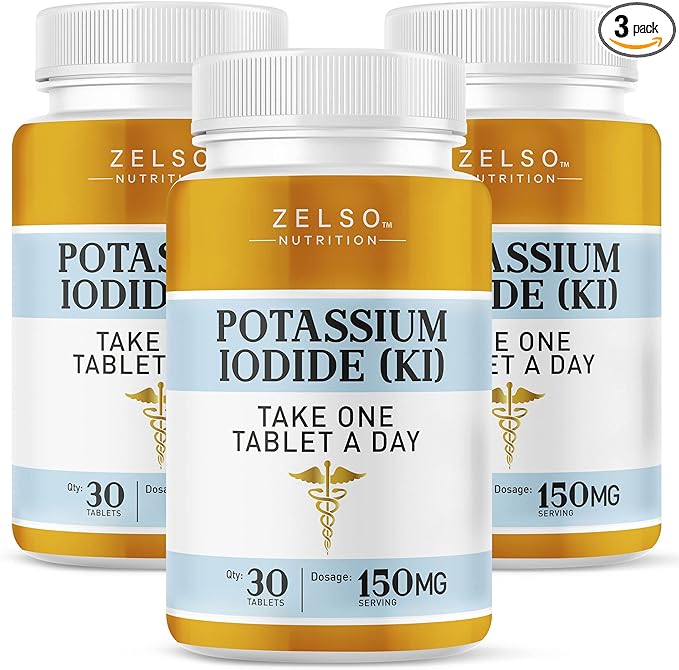 (3 Pack) Potassium Iodide Supplement 150 MG per Serving, Iodide Supplement, KI Tablets, Thyroid Support, YODO Naciente Iodine Tablets Pills