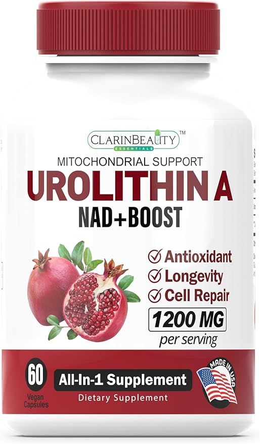 Advanced Clinically Tested Highly Pure Urolithin A for Energy & Healthy Aging Supplements Alternative to NMN, NAD, CoQ10, Resveratrol, PQQ 60 Capsules Made in USA