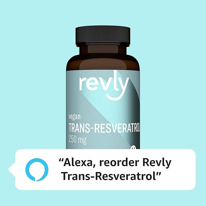 Amazon Brand - Revly Trans-Resveratrol, 250 mg, 60 Capsules, 2 Month Supply, Vegan