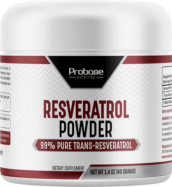 99% Micronized Trans-Resveratrol Powder - 1000mg | Pure Pharmaceutical Grade Trans-Resveratrol Powder, 40g Jar, 40-Day Supply