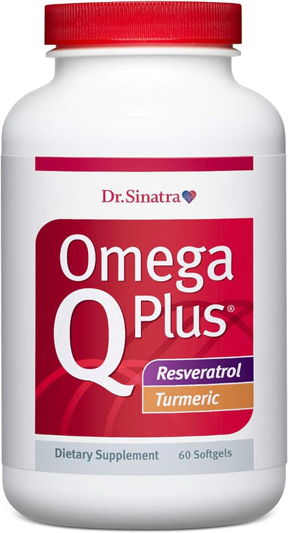 Dr. Sinatra Omega Q Plus Resveratrol and Turmeric - Omega-3 Supplement with CoQ10 Support for Healthy Blood Flow and Healthy Inflammatory Response