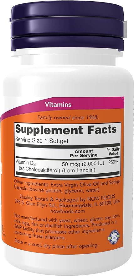 Now Foods, Vitamin D3 2000Iu (Softgels)