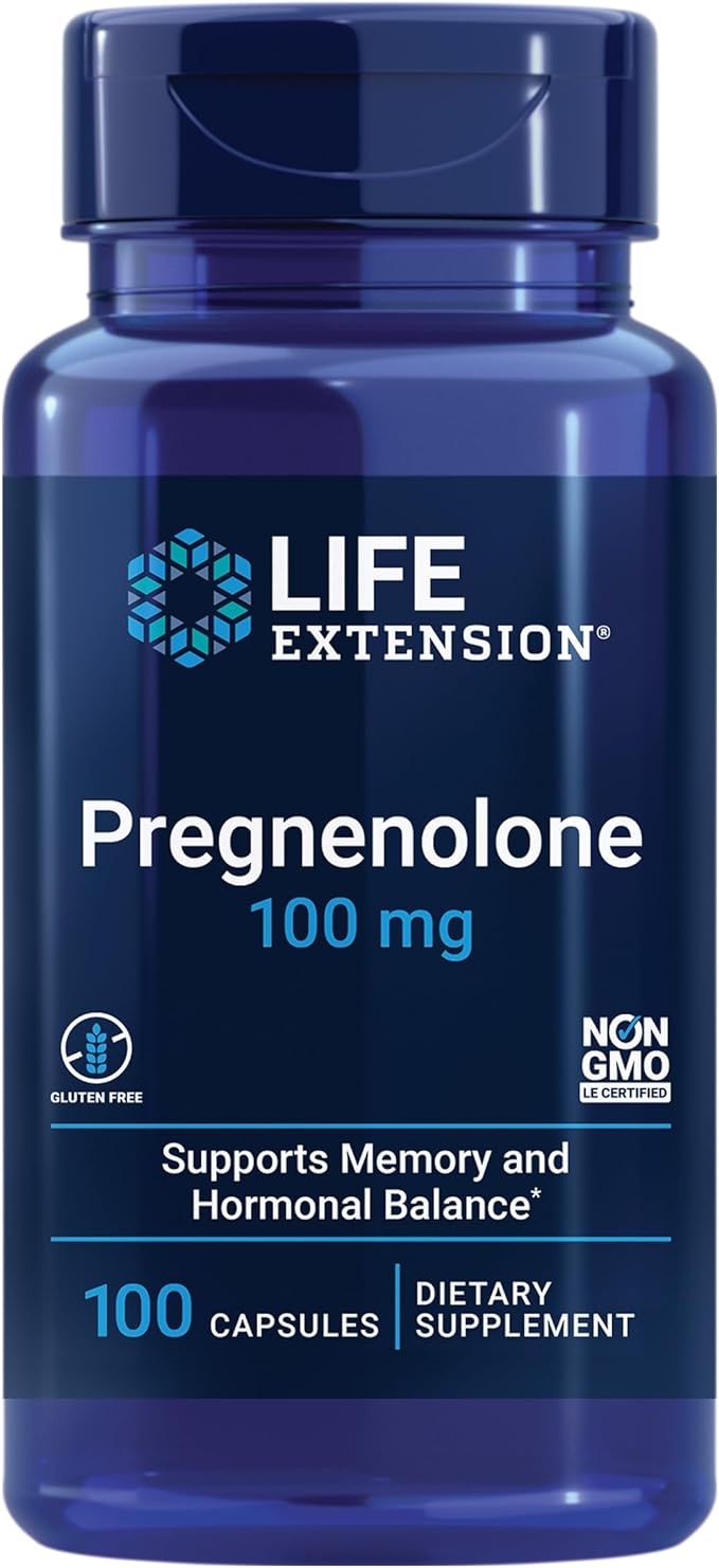 Life Extension Pregnenolone Hormone Balance 100mg, Zinc Immune Support 50mg - 90 Vegetarian Capsules