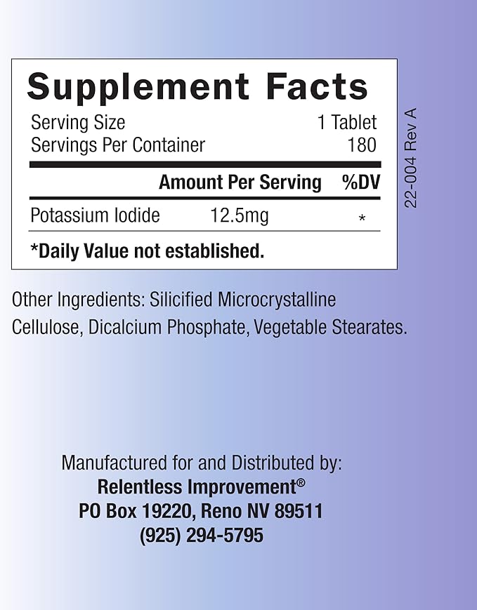 Potassium Iodide 180 Tablets