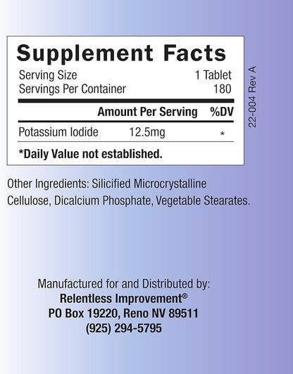 Potassium Iodide 180 Tablets