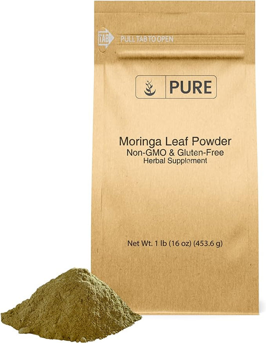 PURE ORIGINAL INGREDIENTS Moringa (1lb) Moringa Oleifera Leaf Extract, Natural Herbal Supplement