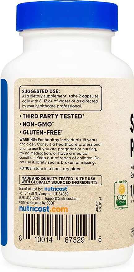 Nutricost Saw Palmetto 1000mg, 120 Capsules - CCOF Certified Made with Organic Saw Palmetto, Vegetarian Friendly, 60 Servings, 500mg Per Capsule, Gluten Free