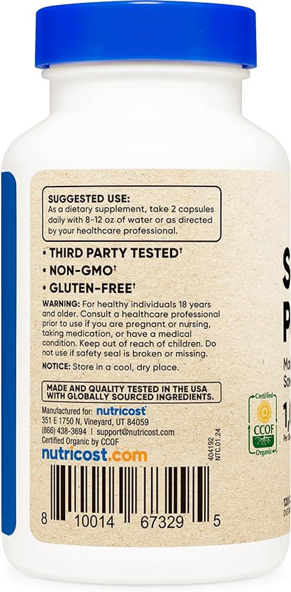 Nutricost Saw Palmetto 1000mg, 120 Capsules - CCOF Certified Made with Organic Saw Palmetto, Vegetarian Friendly, 60 Servings, 500mg Per Capsule, Gluten Free