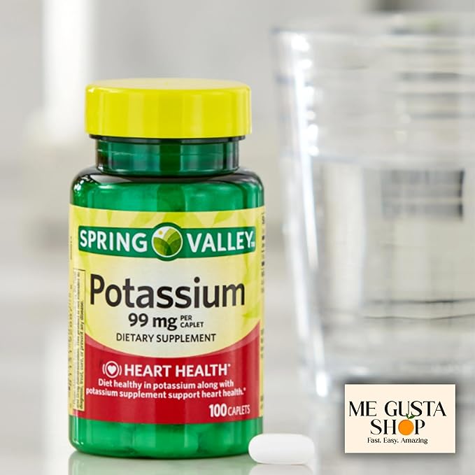 Spring Valley Potassium Caplets Dietary Supplement, 99 mg, 100 Count + Me Gustas Sticker (3)