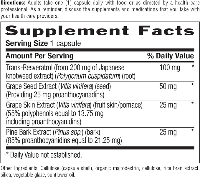 Country Life Resveratrol Plus, Supports Cardiovascular Health, 120 Vegan Capsules, Certified Gluten Free, Certified Vegan, Non-GMO Verified