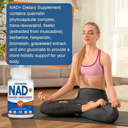 2200mg Liposomal Nad+Supplement,Nad Supplement with Resveratrol+Berberine,Nicotinamide Adenine Dinucleotide,Enhances Mitochondrial Function Old, Contributes to Heart Health, Anti-Aging 60 Capsules(2)