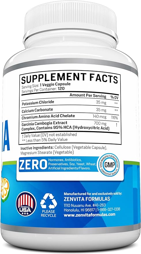 100% Pure Garcinia Cambogia Extract with 95% HCA - 120 Capsules - 2100 mg, Non-GMO & Gluten Free, Highest Potency, Maximum Strength Garcinia Cambogia