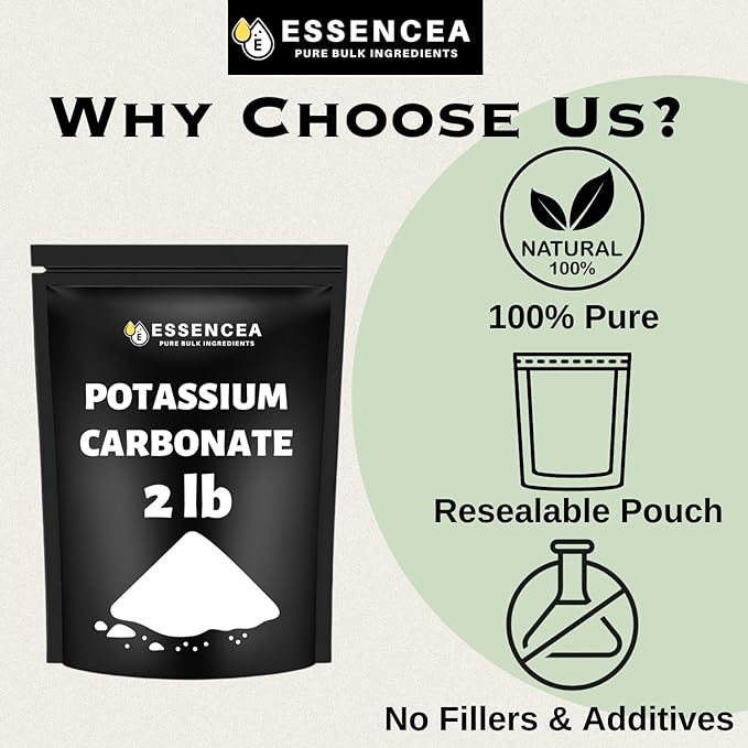 Potassium Carbonate 2lb by Essencea Pure Bulk Ingredients | 100% Pure Potassium Powder for Plants and Supplements (32 Ounces)