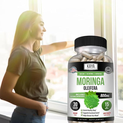 Kaya Naturals Moringa Leaf Extract - Complete Greens Superfood Supplement - Pure Miracle Tree Moringa - Boost Energy Naturally - Nutrient Dense Vitamins for Adult - 30 Veggie Count