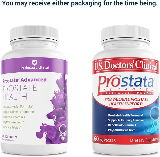 U.S. Doctors’ Clinical Prostata Advanced Bioavailable Prostate Health Support with Saw Palmetto, Lycopene, & Vitamin A for Urinary Function and Relief from Discomfort (1 Month Supply – 60 Softgels)