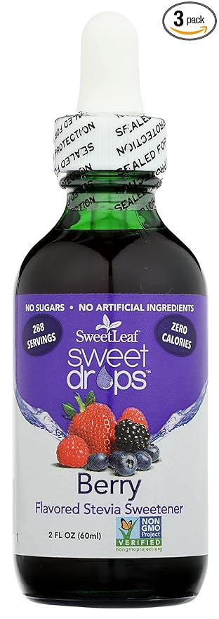 SweetLeaf Natural Sweet Drops Sweetener, Berry, Non-GMO, 2 Fl Oz (Pack of 3)