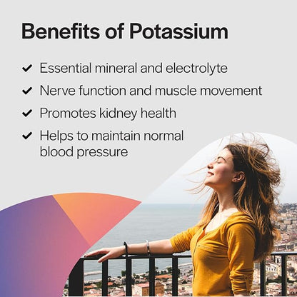 PureFormulas Potassium Supplement Chelated 99 mg Highly Absorbable Pure Potassium Formula for Energy, Nerve, Muscle, Kidney, Heart, and Skeletal Support, Non-GMO - 100 Vegetarian Capsules