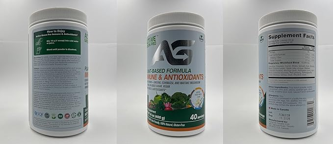 Immune & Antioxidants Powder, Blend of Herbs, Ginseng, Echinacea, and Maitake Mushroom, Plant-Based Formula, No Fillers, No Sugar Added - 40 Servings