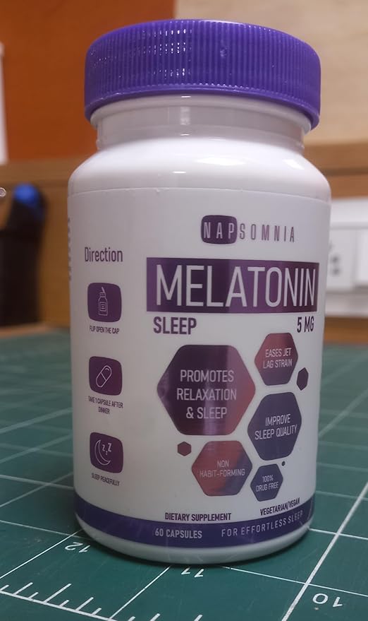 Melatonin for Sleeping for Men & Women - Sleep Melatonin w/Valerian Root Extract - Vegan Melatonin 5 Mg Capsules - Sleep Aid for Adults - Deep Sleep Supplements to Ease Jet Lag Strain