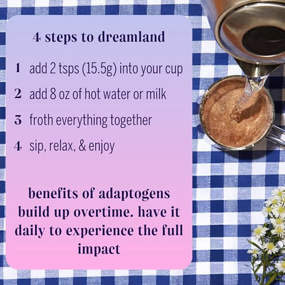 Moment Chocolate Dream Mushroom Blend (Shark Tank) Melatonin Alternative | Improves Sleep | Zero Sugar Hot Chocolate Powder Night Drink | Adaptogens, Reishi, Gaba, Magnesium, Chamomile | 15 Servings